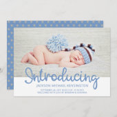 Stars Foto geboortedatum Baby bekendmaking Aankondiging (Voorkant / Achterkant)