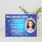 Stars Foto Quinceañera Uitnodiging (Staand voorkant)