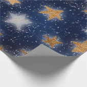 Stars Galaxy Sky Navy Blue Night Copper Gold Fancy Cadeaupapier (Hoek)