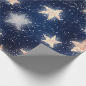 Stars Galaxy Sky Navy Blue Night Roos Gold Blush Cadeaupapier (Hoek)