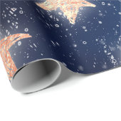 Stars Galaxy Sky Navy Blue Night Roos Gold Blush Cadeaupapier (Rol Hoek)