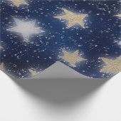 Stars Galaxy Sky Navy Blue Night Sepia Gold Blush Cadeaupapier (Hoek)