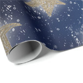 Stars Galaxy Sky Navy Blue Night Sepia Gold Blush Cadeaupapier (Rol Hoek)