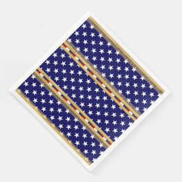 Stars Gold Blue Paper Napkin Servetten