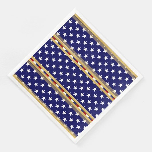 Stars Gold Blue Paper Napkin Servetten (Hoek)