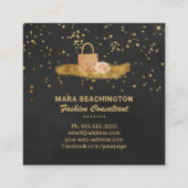 *~* Stars Gold Glitter BAG ROOS MODE Vierkante Visitekaartje (Achterkant)