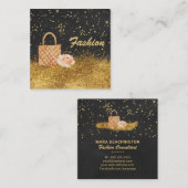 *~* Stars Gold Glitter BAG ROOS MODE Vierkante Visitekaartje (Voorkant / Achterkant)