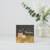 *~* Stars Gold Glitter BAG ROOS MODE Vierkante Visitekaartje (Staand voorkant)