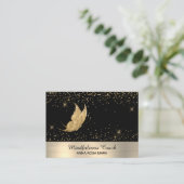 *~* Stars Gold Glitter Butterfly Mystical Magical Visitekaartje (Staand voorkant)