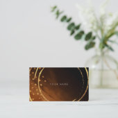 Stars Golden Circles Black Brown Vip Visitekaartje (Staand voorkant)