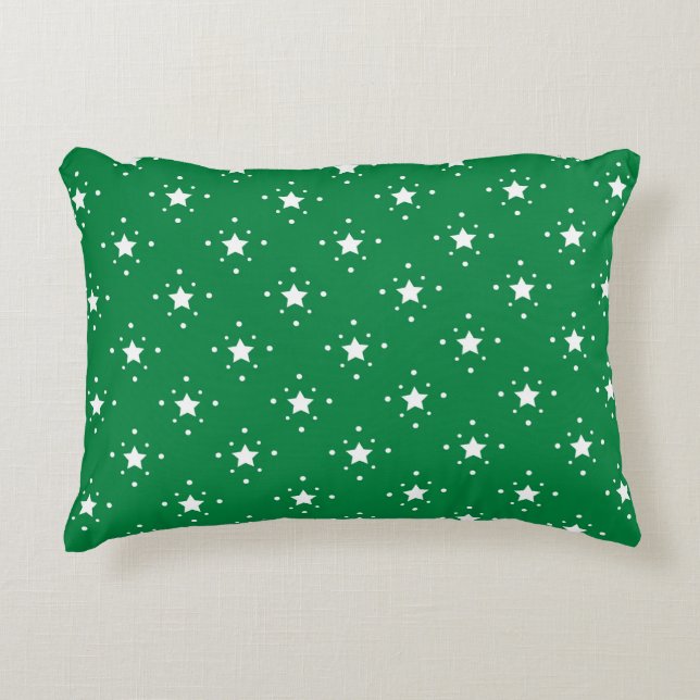 Stars Green Christmas Background Accent Kussen (Voorkant)