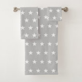 Stars grijs patroon bad handdoek (Insitu)