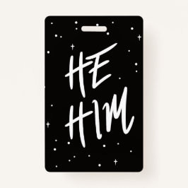 Stars He/Him Pronouns Badge