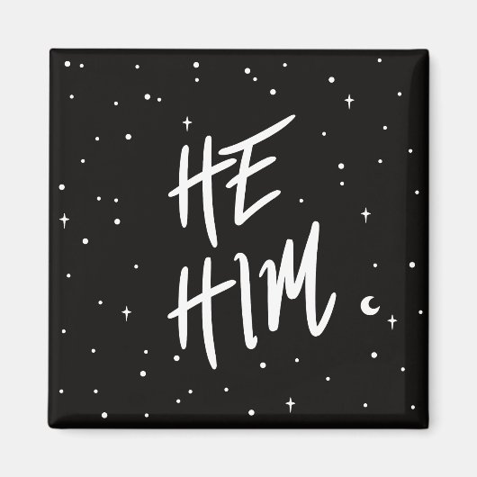 Stars He/Him Pronouns Magneet (Voorkant)