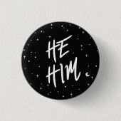 Stars He/Him Pronouns Ronde Button 3,2 Cm (Voorkant)