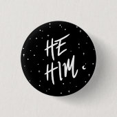 Stars He/Him Pronouns Ronde Button 3,2 Cm (Voorkant)