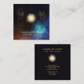 *~* Stars Healing Hands Universe Cosmic Energy Vierkante Visitekaartje (Voorkant / Achterkant)