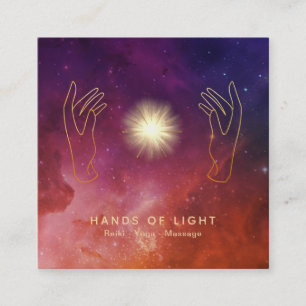*~* Stars Healing Hands Universe Cosmic Lights Vierkante Visitekaartje