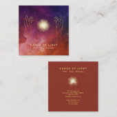 *~* Stars Healing Hands Universe Cosmic Lights Vierkante Visitekaartje (Voorkant / Achterkant)