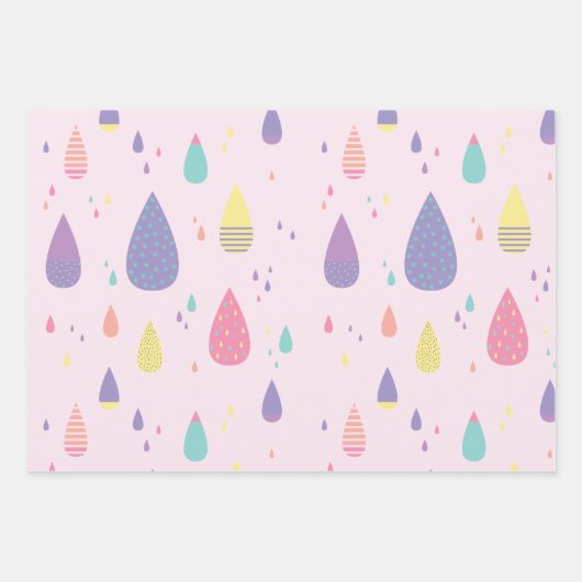 Stars Hearts Rainbow Pastels Wrapping Paper Sheets (Voorkant)