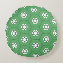 Stars in a honeycomb mint green circular pillow
