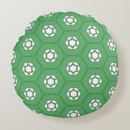 Stars in a honeycomb mint green circular pillow rond kussen