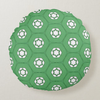 Stars in a honeycomb mint green circular pillow rond kussen