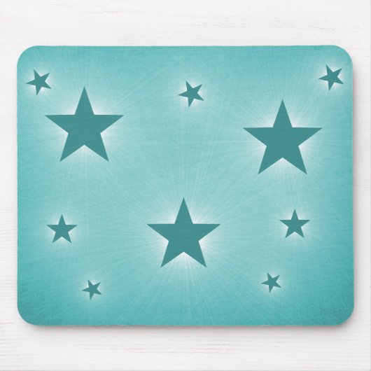 Stars in de Night Sky Mousepad, Blauwgroen Muismat (Voorkant)