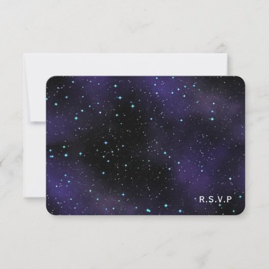 Stars in de RSVP-reiskaart van Night Sky RSVP Kaartje (Voorkant)