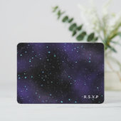 Stars in de RSVP-reiskaart van Night Sky RSVP Kaartje (Staand voorkant)