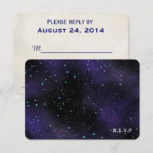 Stars in de RSVP-reiskaart van Night Sky RSVP Kaartje (Voorkant / Achterkant)