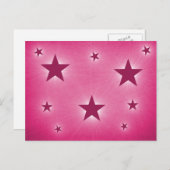Stars in het Briefkaart Night Sky, Magenta (Voorkant / Achterkant)