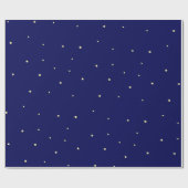 Stars in Midnight Blue Sky fantastisch Cadeaupapier (Vlak)