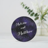 Stars in Night Sky Round Wedding Kaart (Staand voorkant)