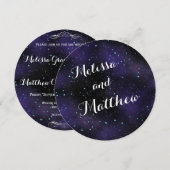 Stars in Night Sky Round Wedding Kaart (Voorkant / Achterkant)