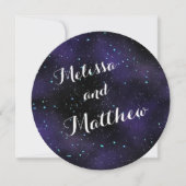 Stars in Night Sky Round Wedding Kaart (Voorkant)