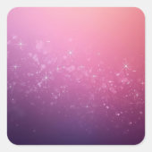 Stars In Pink Space Vierkante Sticker (Voorkant)