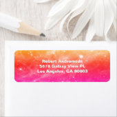 Stars in Tarantula Nebula Oranje Roze Adres Etiket (Insitu)