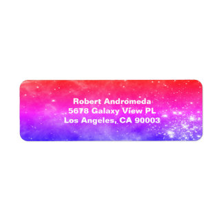Stars in Tarantula Nebula Pink Paars Blue Address Etiket