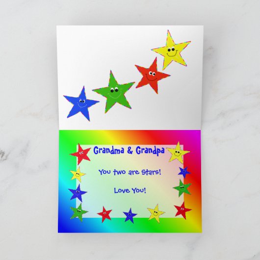 Stars-kaart voor grootouders kaart (Binnen)