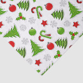 Stars kerstbomen Candy Canes Baubles Pattern Tissuepapier (Detail)