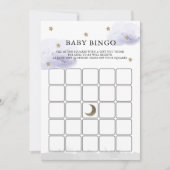 Stars Lavender Clouds Baby shower Bingo Game Card Kaart (Voorkant)