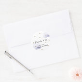 Stars & Lavender Clouds Baby shower Dank je Ronde Sticker (Envelop)