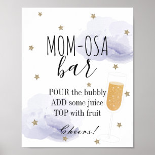 Stars & Lavender Clouds Baby shower Mam-osa Bar Poster