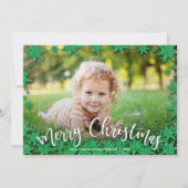 Stars Merry kerstfoto Feestdagenkaart (Voorkant)