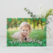 Stars Merry kerstfoto Feestdagenkaart (Staand voorkant)