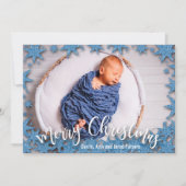 Stars Merry kerstfoto geboorteaankondigingen Feestdagenkaart (Voorkant)