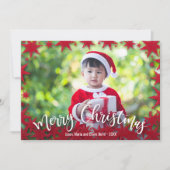 Stars Merry kerstscript foto Feestdagenkaart (Voorkant)