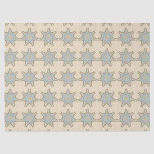 STARS MET CREAM BLUE FLORAL TISSUEPAPIER