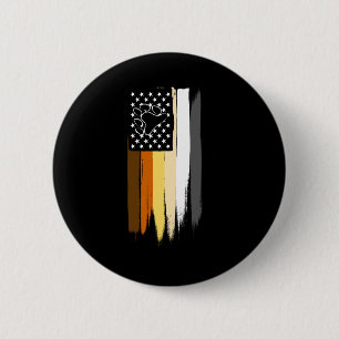 Stars met geslepen Beer en strips Ronde Button 5,7 Cm